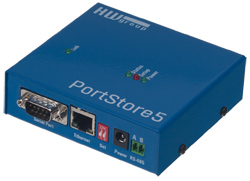 Full RS-232 serial port to Ethernet with logging PortStore5 HW group