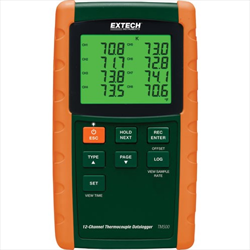 Bộ ghi dữ liệu nhiệt độ TM500 ( 12 kênh, 6 loại cặp nhiệt độ) Extech